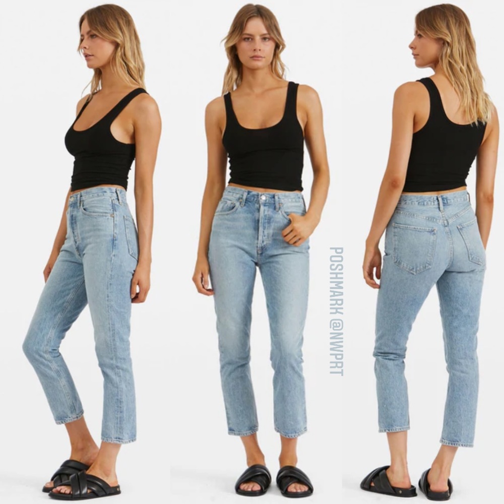 AGOLDE Riley Renewal High Rise Waist Straight Leg Crop 23